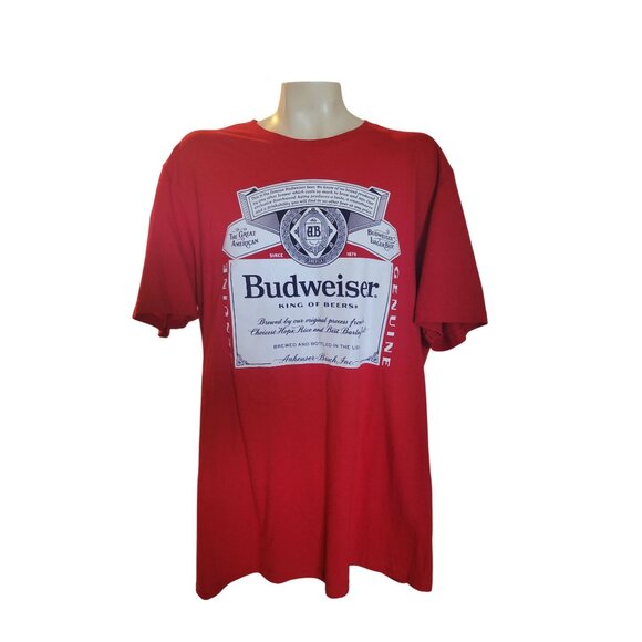VINTAGE Unisex Budweiser "King Of Beers" Red T-Shirt 2XL District 90's Y2K Retro - Picture 2 of 7